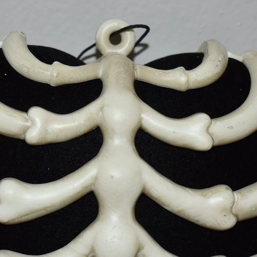Gothic Black Velvet Skelton Bone Ribcage Heart 6